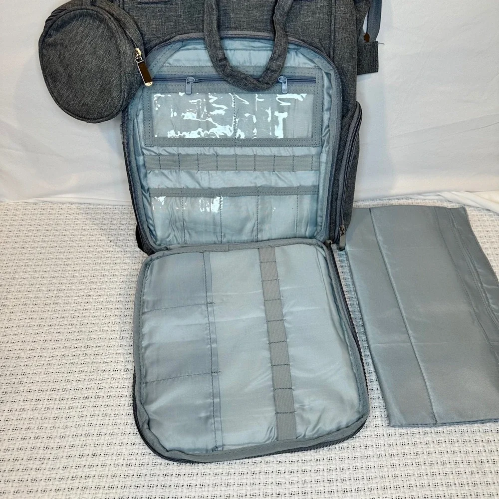 Hooks & Needles Knitting Crochet Organizer Backpack Gray Yarn Storage Bag‎ Large